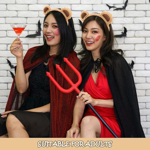 عصابة رأس على شكل أذن الدب للنساء والفتيات، عصابات رأس على شكل آذان حيوانات فروية، إكسسوارات شعر لزي الهالوين التنكري للكبار (وردي) in Kuwait