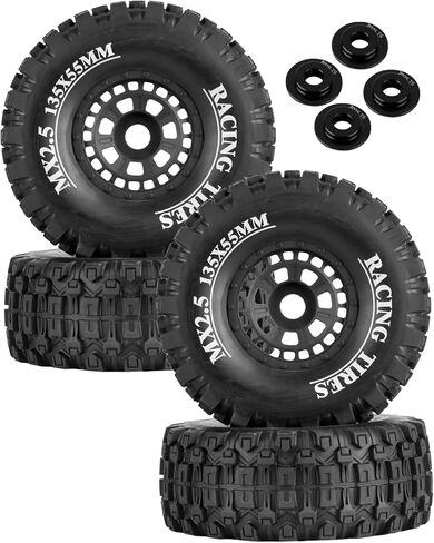 RC Short Course Truck Tires Wheels for 1/7 1/8 RC Buggy Truck Car ARRM A Mojave 6S TRAXXA UDR, 17MM Adapter Wearable Off-Road Buggy Tire All Terrain Off Road Tyres,4pcs,Grey in Saudi Arabia