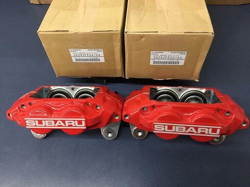 Subaru WRX OEM RED SUBARU 4 PISTON BRAKE CALIPER Front Set Pair 2006 2007 26292FE0518A 26292FE0418A in Saudi Arabia