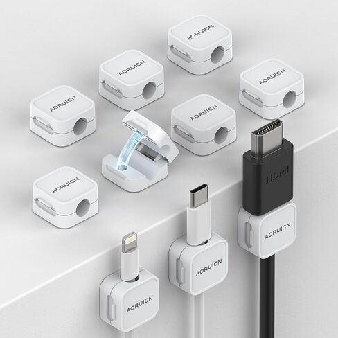 10 Pack Magnetic Cable Clips [Cable Smooth Adjustable] Cord Holder, Under Desk Cable Management, Adhesive Wire Holder Keeper Organizer for Home Office Desk Phone Car Wall Desktop Nightstand in Saudi Arabia
