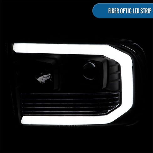 Ronnin - Fits 1999-2004 Ford F250 F350 F450 F550 Super Duty 2000-2004 Excursion Upgraded Replacement LED Running Lights Projector Headlights Assembly Pair | Black in Saudi Arabia