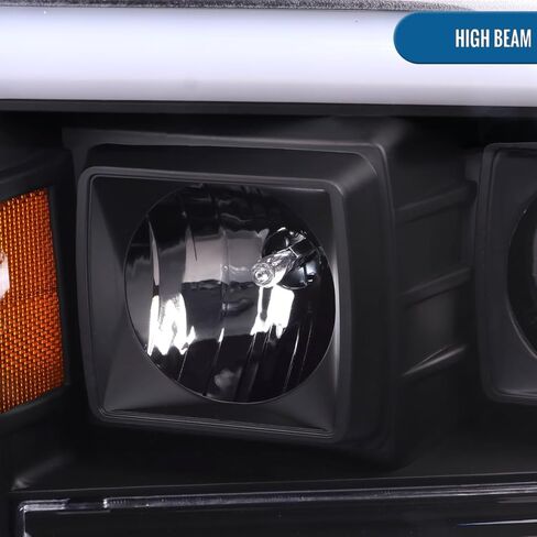 Ronnin - Fits 1999-2004 Ford F250 F350 F450 F550 Super Duty 2000-2004 Excursion Upgraded Replacement LED Running Lights Projector Headlights Assembly Pair | Black in Saudi Arabia
