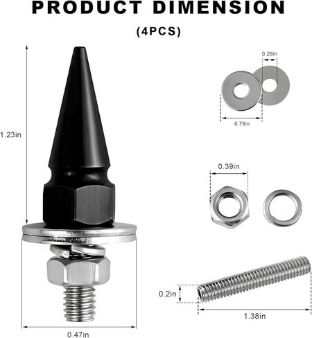 4 قطع من براغي لوحة الترخيص للسيارة، مسامير تثبيت لوحة ترخيص من سبائك الألومنيوم مضادة للسرقة، مجموعة براغي إطار علامة تلقائية لتزيين رائع لشاحنة الدراجات النارية وسيارات الدفع الرباعي (فضي) in Kuwait