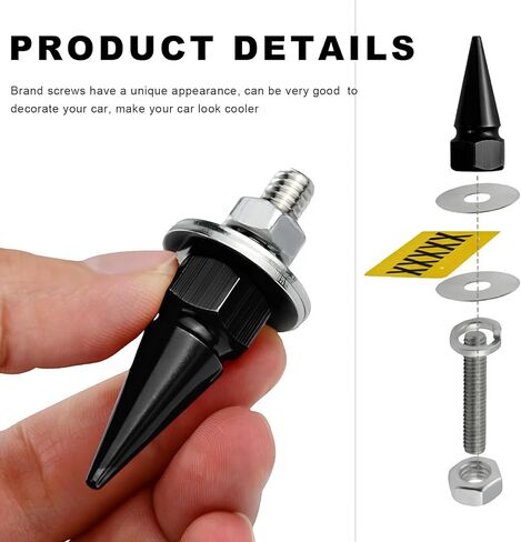 4 قطع من براغي لوحة الترخيص للسيارة، مسامير تثبيت لوحة ترخيص من سبائك الألومنيوم مضادة للسرقة، مجموعة براغي إطار علامة تلقائية لتزيين رائع لشاحنة الدراجات النارية وسيارات الدفع الرباعي (فضي) in Kuwait