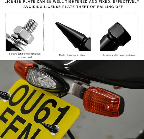4 قطع من براغي لوحة الترخيص للسيارة، مسامير تثبيت لوحة ترخيص من سبائك الألومنيوم مضادة للسرقة، مجموعة براغي إطار علامة تلقائية لتزيين رائع لشاحنة الدراجات النارية وسيارات الدفع الرباعي (فضي) in Kuwait