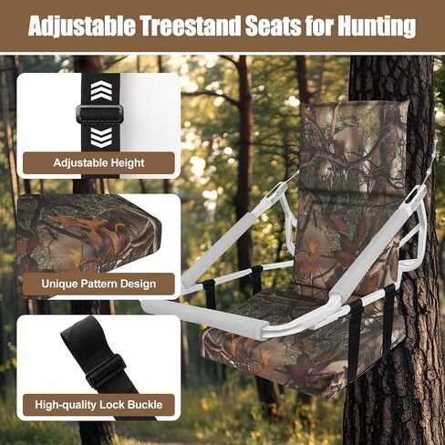 Tree Stand Seat,Adjustable Tree Stand Seat Cushion for Hunting,Extra Thick Comfortable Layer Double Sponge Universal Treestand Cushion Fits Climber Deer Tree Stands in Saudi Arabia