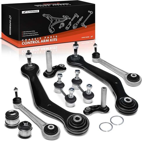 A-Premium Set of 10, Rear Upper Forward & Rearward Control Arm, Sway Bar Link, Control Arm Integral Link & Bushing, Compatible with BMW E38 Series - 1995-2001 - 740i 740iL 750iL, RWD & Sedan Only in Saudi Arabia
