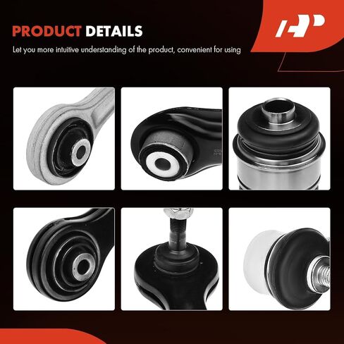 A-Premium Set of 10, Rear Upper Forward & Rearward Control Arm, Sway Bar Link, Control Arm Integral Link & Bushing, Compatible with BMW E38 Series - 1995-2001 - 740i 740iL 750iL, RWD & Sedan Only in Saudi Arabia