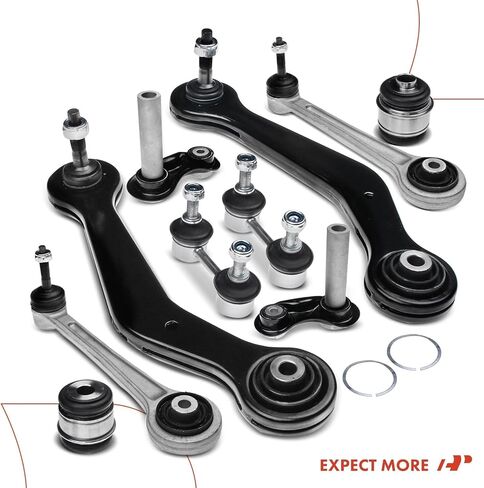 A-Premium Set of 10, Rear Upper Forward & Rearward Control Arm, Sway Bar Link, Control Arm Integral Link & Bushing, Compatible with BMW E38 Series - 1995-2001 - 740i 740iL 750iL, RWD & Sedan Only in Saudi Arabia