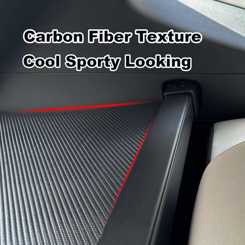 غطاء الحمولة متوافق مع ملحقات Toyota 4Runner 2025 2026 الجديدة كليًا، غطاء صندوق السيارة قابل للسحب ومنظم غطاء صندوق السيارة من ألياف الكربون (مظهر من ألياف الكربون، مقبض مخفي) in Kuwait