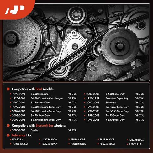 A-Premium Engine Serpentine Drive Belt Compatible with Ford F-250/F-350/F-450 Super Duty 1999-2003, Excursion, E-350/E-450 Econoline Club Wagon & Starcraft Bus Starlite - V8 7.3L in Saudi Arabia