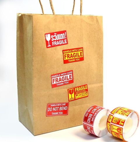Handle with Care 250 Permanent Adhesive Fragile Stickers 1 x 1.8 Inch for Shipping Moving Glass Labels (1 Roll 250 Labels) in Saudi Arabia