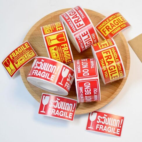 Handle with Care 250 Permanent Adhesive Fragile Stickers 1 x 1.8 Inch for Shipping Moving Glass Labels (1 Roll 250 Labels) in Saudi Arabia
