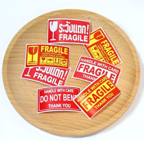 Handle with Care 250 Permanent Adhesive Fragile Stickers 1 x 1.8 Inch for Shipping Moving Glass Labels (1 Roll 250 Labels) in Saudi Arabia