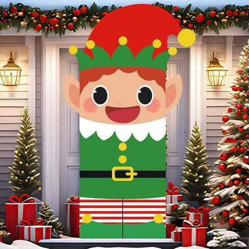 عيد الميلاد قزم غطاء الباب عيد الميلاد حفلة باب راية قزم تحت عنوان صور الدعائم خلفية زينة عيد الميلاد حفلة الشرفة الأمامية علامة لقضاء عطلة منزل ساحة المنزل في الهواء الطلق ديكورات داخلية in Kuwait