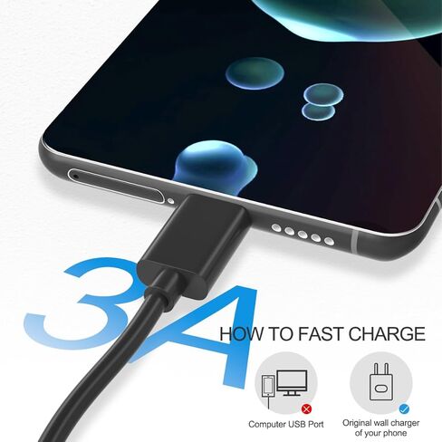 كابل شاحن USB C لجهاز Fire HD 8 HD 10 9th 10th 11th جيل 2019 2020 2021 الإصدار وإصدار الأطفال، Samsung Galaxy، BlackBerry Keyone، LG G7، Moto Z3، سلك شحن من النوع C متوافق مع جهاز Kindle Tablet in Kuwait