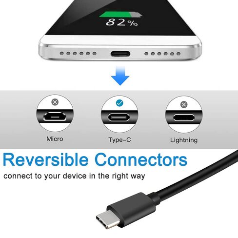 كابل شاحن USB C لجهاز Fire HD 8 HD 10 9th 10th 11th جيل 2019 2020 2021 الإصدار وإصدار الأطفال، Samsung Galaxy، BlackBerry Keyone، LG G7، Moto Z3، سلك شحن من النوع C متوافق مع جهاز Kindle Tablet in Kuwait