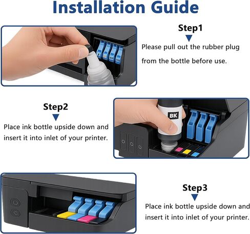 T502 استبدال زجاجات الحبر الأسود عالي الدقة لإبسون T502 مناسب لإعادة ملء Ecotank 2400 2700 2760 2850 3700 3760 3830 3850 4750 4760 4800 4850 15000 وST-4000 3000 2000 طابعات 2 زجاجة in Kuwait