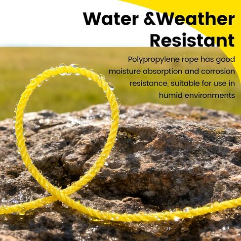 YALAVA 3/8IN 100FT Black Polyethylene Rope, Heavy Duty Ropes for All Purpose, Durable Reliable Weather & UV Resistant Rope for Outdoor Indoor Use in Kuwait