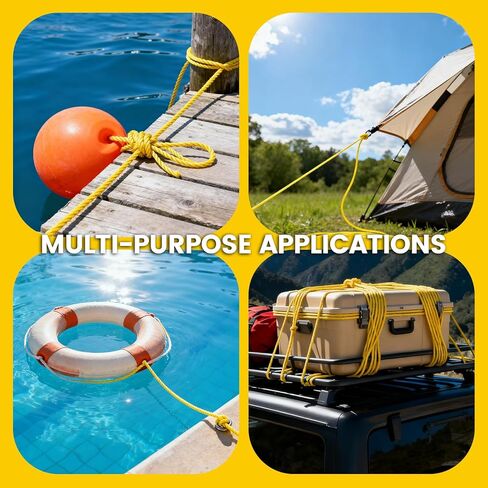 YALAVA 3/8IN 100FT Black Polyethylene Rope, Heavy Duty Ropes for All Purpose, Durable Reliable Weather & UV Resistant Rope for Outdoor Indoor Use in Kuwait