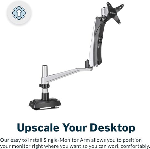 Vari Monitor Arm and Laptop Stand - VESA Monitor Mount with 360 Degree Rotation & 15" Laptop Stand with Adjustable Height, Monitors up to 27 inches, 19.8 lbs Capacity - Single Monitor & Laptop Holder in Saudi Arabia