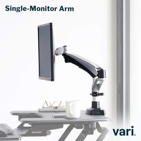 Vari Monitor Arm and Laptop Stand - VESA Monitor Mount with 360 Degree Rotation & 15" Laptop Stand with Adjustable Height, Monitors up to 27 inches, 19.8 lbs Capacity - Single Monitor & Laptop Holder in Saudi Arabia