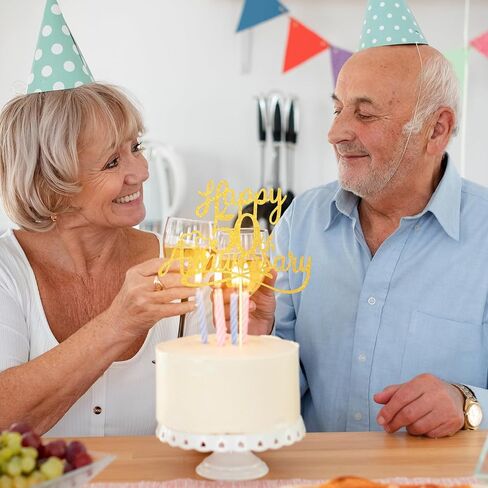 الذكرى الخمسين لكعكة توبر ذهبية لامعة سعيدة 50th للزفاف، كعكة القبعات العالية، ديكورات الحفلات، ديكورات حفلات أعياد الميلاد، احتفالات الذكرى السنوية للشركة in Kuwait