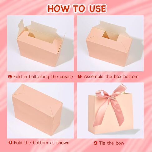 24Pack Small Gift Bags, Mini Party Favor Bag Treat Box with Bow Ribbon,Party Favors Goodie Bags For Wedding,Birthday,Baby Shower Favor, Bridal Shower(4.5x1.8x3.9 Inch) (PINK) in Saudi Arabia