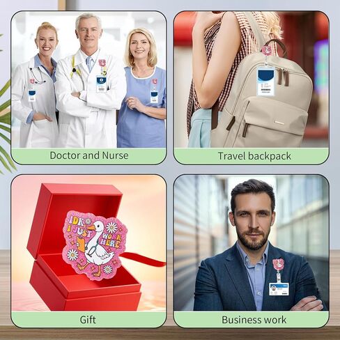 مضحك I DK، أنا فقط أعمل هنا بكرة شارة، مشبك حامل شارة هوية قابل للسحب لطيف مع حلقة تسلق دوارة 360 درجة، مقاطع شارة عمل لبطاقة الاسم للممرضة RN LPN CNA MA طالب الطب in Kuwait