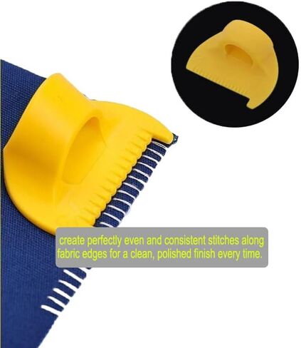 3-Pack Plastic Sewing Hem Guide & Edge Stitching Tool with 2/3/4mm Markings for Even and Professional Fabric Edges (Yellow) in Saudi Arabia