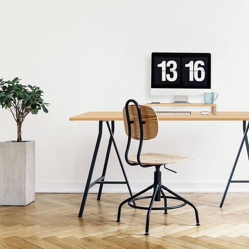 Relaxdays Bamboo Monitor Stand, 7 Compartments, Screen Riser Desk, Monitor Base, HBT: 8.5 x 60 x 30 cm, Natural in Saudi Arabia