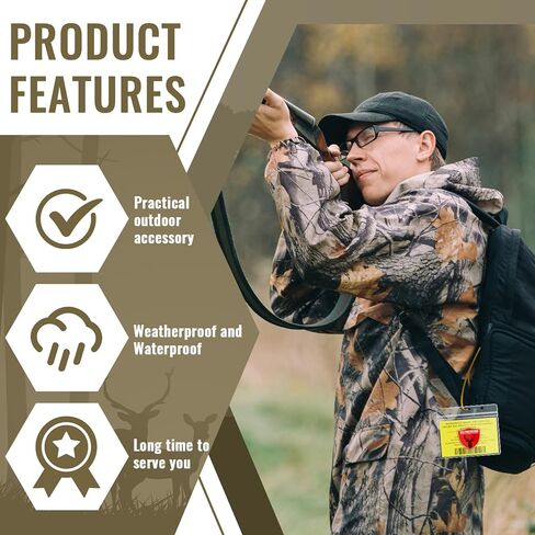 6 Pack Hunting License Holder Clear Hunting Tag Holder Waterproof Hunting License Holder with 6 Pcs Orange Zip Ties for Deer Turkey Elk Hunting Fishing Archery Tags Permits in Saudi Arabia