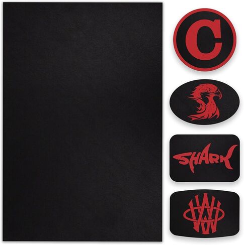 5 عبوات من أوراق الجلد الصناعي القابلة للكي بالليزر مع دعامة لاصقة بالضغط الحراري للقبعات والقبعات والقبعات الصغيرة والقمصان والنقش بالليزر ومستلزمات الطباعة بالأشعة فوق البنفسجية (أسود وأخضر) in Kuwait