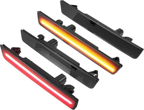LED الجانب ماركر ضوء 68195788AB الجبهة الخلفية بدوره أضواء الإشارة الحاجز مصابيح Sidemarker ل دودج تشالينجر عدسة سوداء العنبر الأحمر LED ضوء 2 زوج in Saudi Arabia