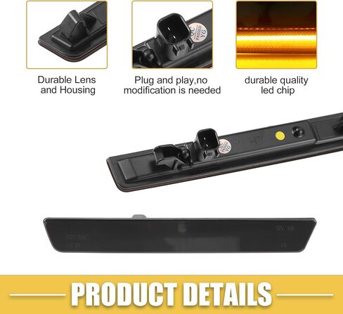 LED الجانب ماركر ضوء 68195788AB الجبهة الخلفية بدوره أضواء الإشارة الحاجز مصابيح Sidemarker ل دودج تشالينجر عدسة سوداء العنبر الأحمر LED ضوء 2 زوج in Saudi Arabia