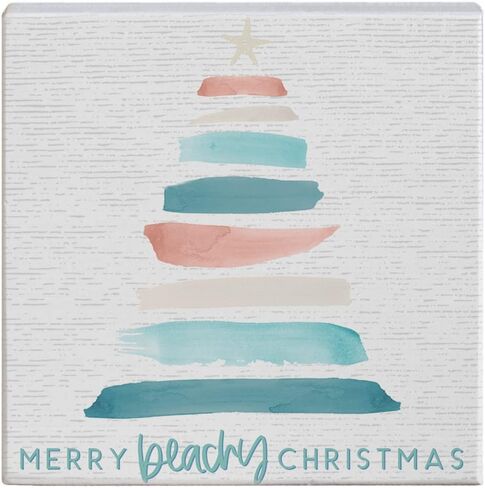 Simply Said, INC Small Talk Christmas Sign - We Wish You A Beachy Christmas - Beach Christmas Decorations - Coastal Beach Christmas Decor - 5.25 x 5.25 inches STS1708 in Saudi Arabia