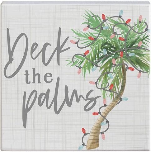 Simply Said, INC Small Talk Christmas Sign - We Wish You A Beachy Christmas - Beach Christmas Decorations - Coastal Beach Christmas Decor - 5.25 x 5.25 inches STS1708 in Saudi Arabia