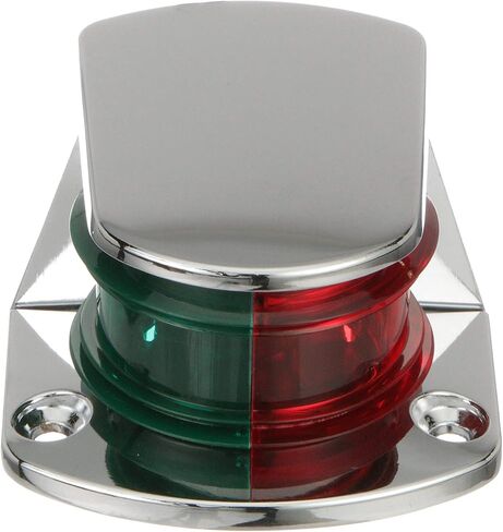 Attwood 6375D6 ZAMAK 1-Mile Sidelights، مزيج ثنائي اللون، حامل على سطح السفينة، يوفر 1-Mile، رؤية خفيفة 225 درجة، 12V in Saudi Arabia
