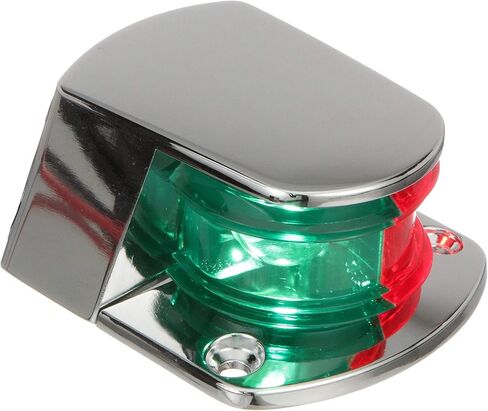 Attwood 6375D6 ZAMAK 1-Mile Sidelights، مزيج ثنائي اللون، حامل على سطح السفينة، يوفر 1-Mile، رؤية خفيفة 225 درجة، 12V in Saudi Arabia