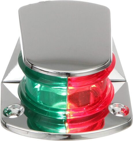 Attwood 6375D6 ZAMAK 1-Mile Sidelights، مزيج ثنائي اللون، حامل على سطح السفينة، يوفر 1-Mile، رؤية خفيفة 225 درجة، 12V in Saudi Arabia