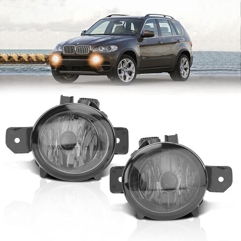 TangMiGe Fog Lights compatible with BMW X1 E84 2012-2015 with M Package sport bumper, X3 E83 2007-2010, X5 E70 2007-2013, 63176924655 63176924656, 1 Pair (Clear) in Kuwait