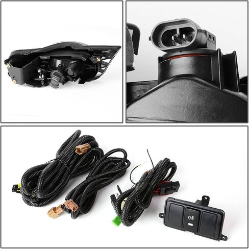 مجموعة مصابيح الضباب من Auto Dynasty متوافقة مع 2009-2011 Honda Civic 4 أبواب، استبدال مصباح الضباب مع مفتاح الحافة وتسخير الأسلاك، جانب راكب السائق، عدسة شفافة in Saudi Arabia