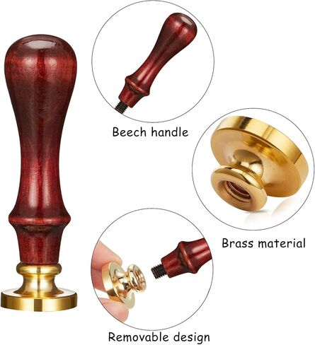 208 Pieces Christmas Wax Seal Stamp Kit, Include 6 Pieces Wax Stamp Brass Heads with Wooden Hilt, 200 Pieces Sealing Wax Beads and Gold Marker Pen for Holiday Invitations Decorations (Santa Patterns) in Saudi Arabia