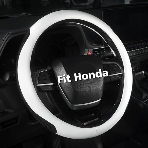 غطاء عجلة قيادة السيارة مخصص لسيارة Honda Accord Civic CR-V HR-V Pilot Fit Passport Odyssey، لملحقات Honda، تصميم رياضي، أبيض in Saudi Arabia