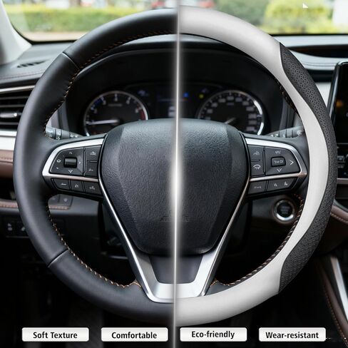 غطاء عجلة قيادة السيارة مخصص لسيارة Honda Accord Civic CR-V HR-V Pilot Fit Passport Odyssey، لملحقات Honda، تصميم رياضي، أبيض in Saudi Arabia