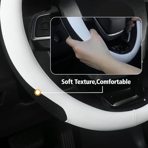 غطاء عجلة قيادة السيارة مخصص لسيارة Honda Accord Civic CR-V HR-V Pilot Fit Passport Odyssey، لملحقات Honda، تصميم رياضي، أبيض in Saudi Arabia