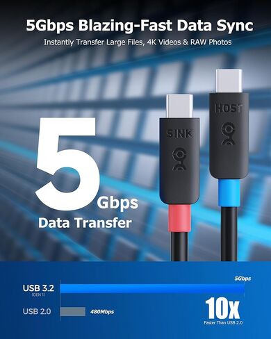 Cable Matters كابل USB C نشط مع فيديو 4K ونقل بيانات بسرعة 5 جيجابت في الثانية بطول 16.4 قدم للشاشة المحمولة وسماعة رأس Oculus Quest 2 VR والمزيد in Kuwait