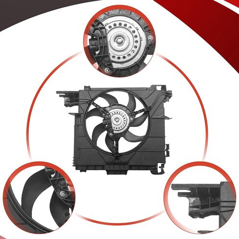 مجموعة مروحة تبريد مكثف لرادياتير المحرك من PartsFlow لـ 2007-2015 Smart Fortwo 0002009323 in Saudi Arabia