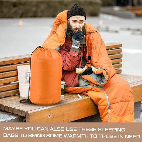 Preboun 24 Sleeping Bags Winter Beanies Gloves Set for Homeless Warm or Cold Weather Sleeping Bags Winter Hat and Gloves Pack for Backpacking Camping Hiking Homeless Supplies in Saudi Arabia