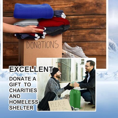 Preboun 24 Sleeping Bags Winter Beanies Gloves Set for Homeless Warm or Cold Weather Sleeping Bags Winter Hat and Gloves Pack for Backpacking Camping Hiking Homeless Supplies in Saudi Arabia